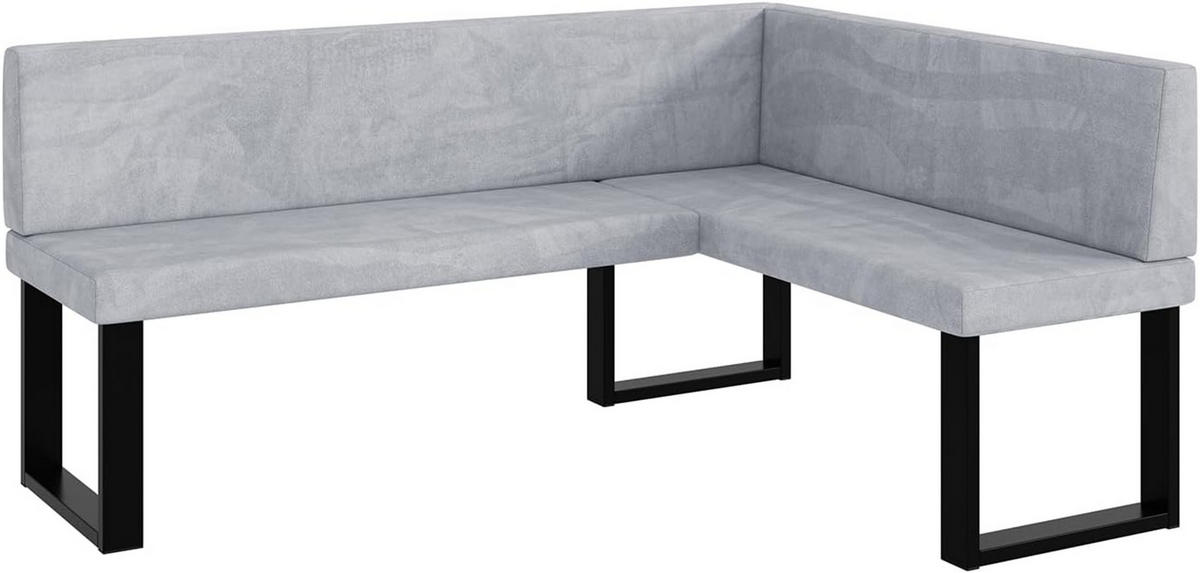 ECKBANK TONI_U - Hellgrau, Textil (128/168cm) - Meblini