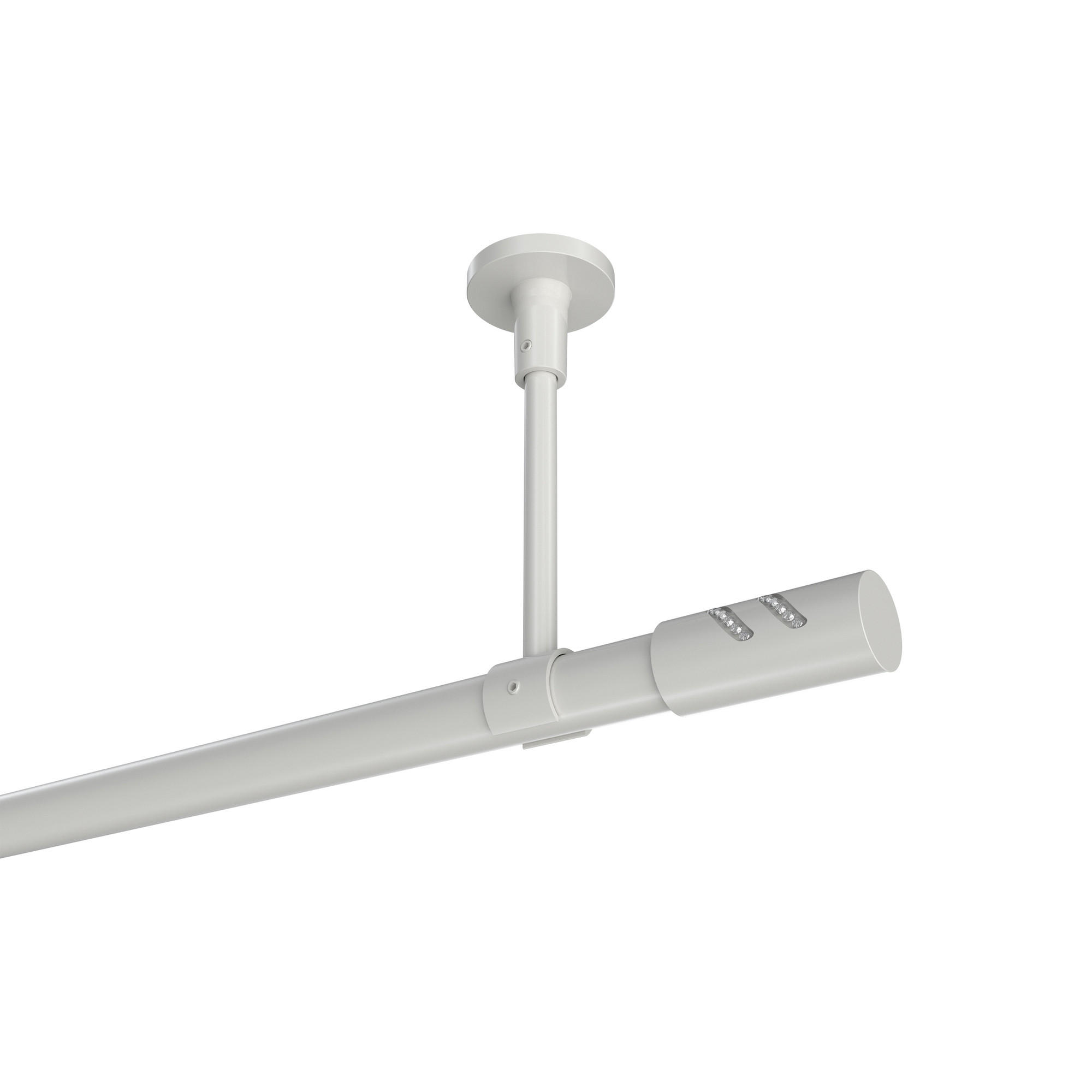 GARDINENSTANGE Sonette Zoena 100 cm, 1-läufig, 20 mm Ø Weiß - Weiß, Metall (100cm) - INTERDECO