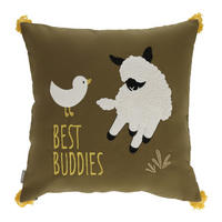 KISSENBEZUG Buddies - Dunkelgrün, Textil (45/45cm) - home&you