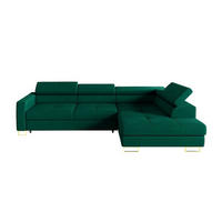 ECKSOFA Gold MERY Mit Verstellbaren Kopfstützen Rechts Ausziehbar - Grün, Textil (250/200cm) - Sepro Meble