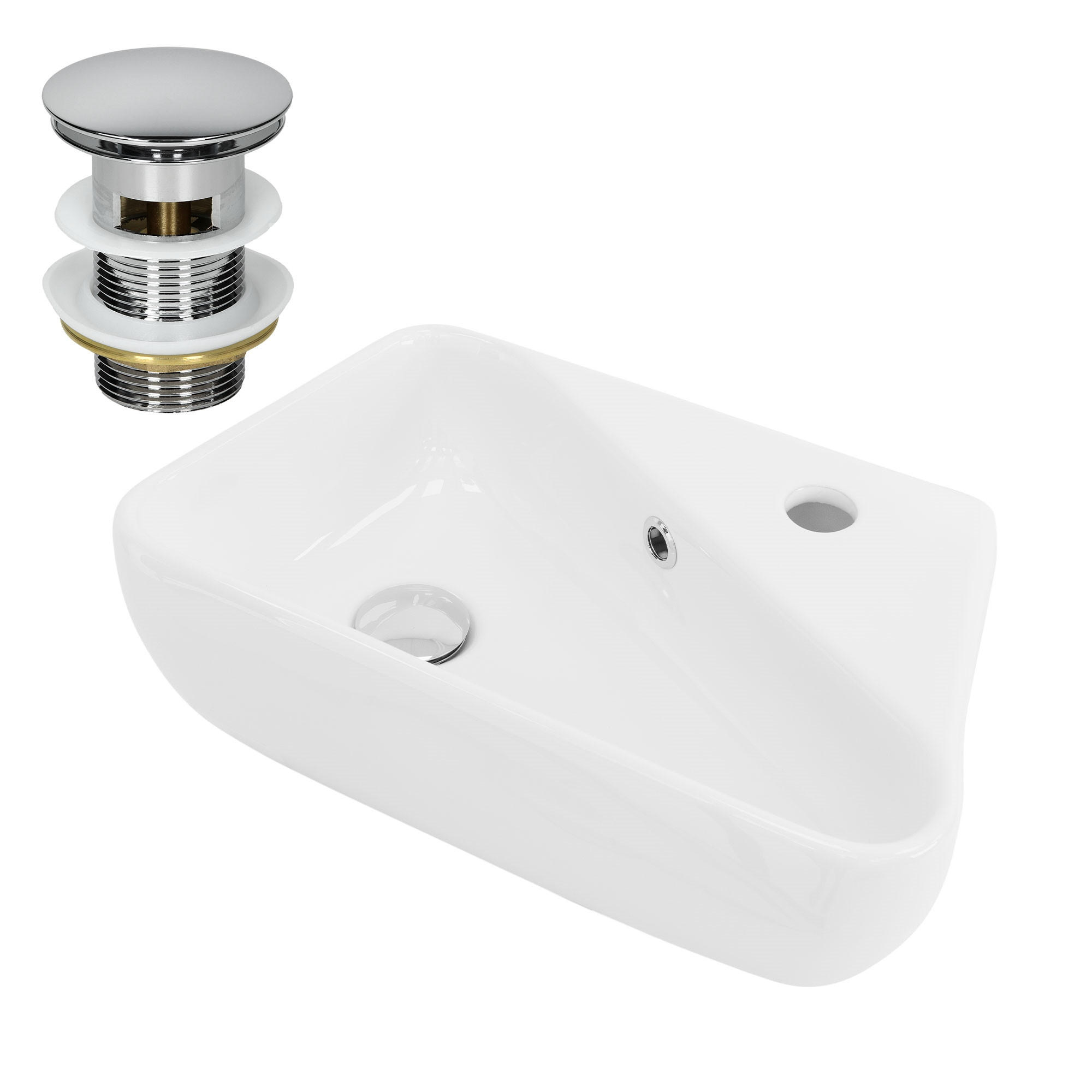 WASCHBECKEN - Weiß, Keramik (27/15/45cm) - ML-DESIGN