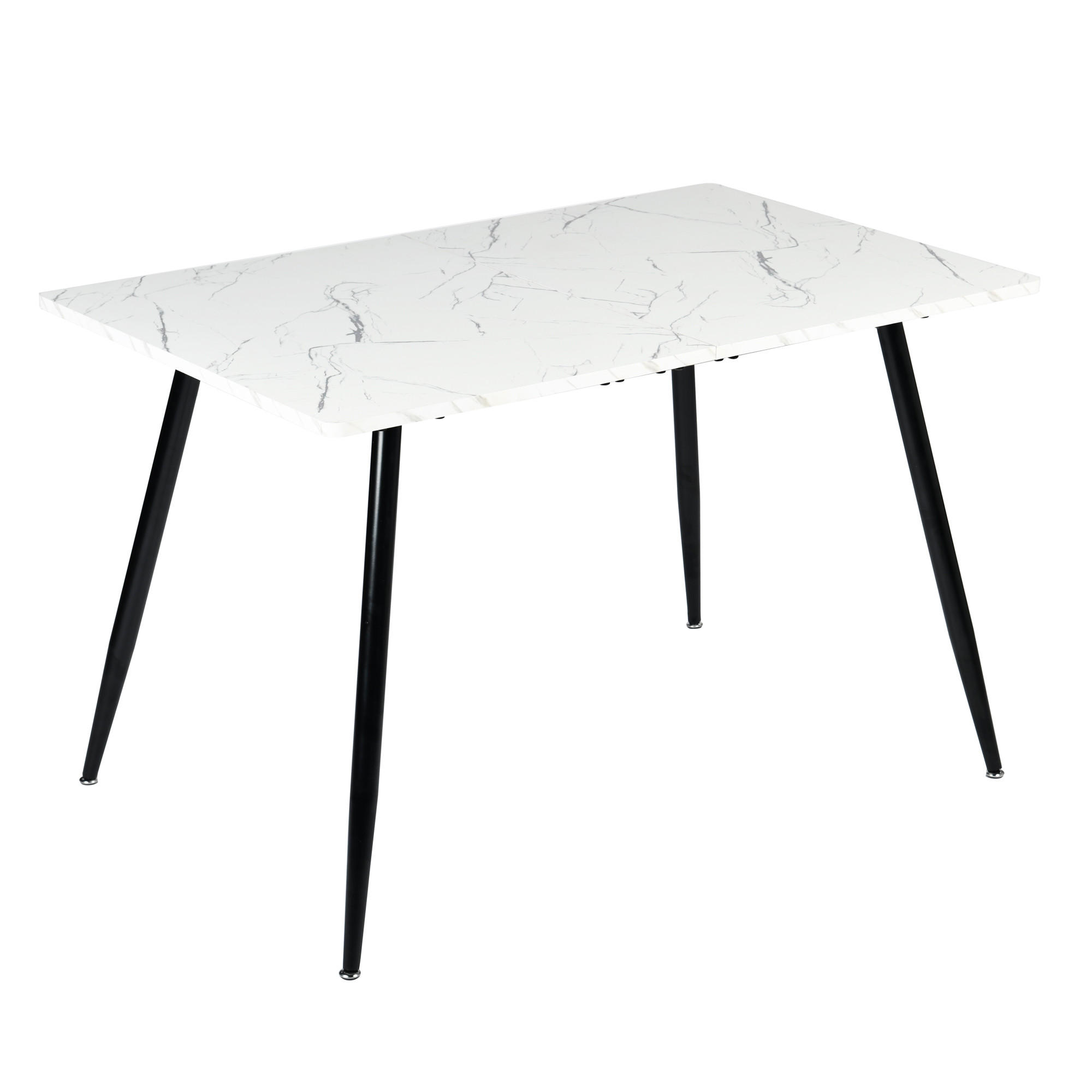 ESSTISCH 120/80/75 cm Rechteckige weiße - Schwarz/Weiß, Holz/Metall (80/120/75cm) - Urban Meuble