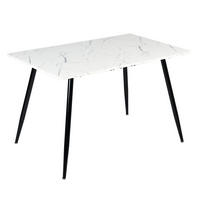 ESSTISCH 120/80/75 cm Rechteckige weiße - Schwarz/Weiß, Holz/Metall (80/120/75cm) - Urban Meuble