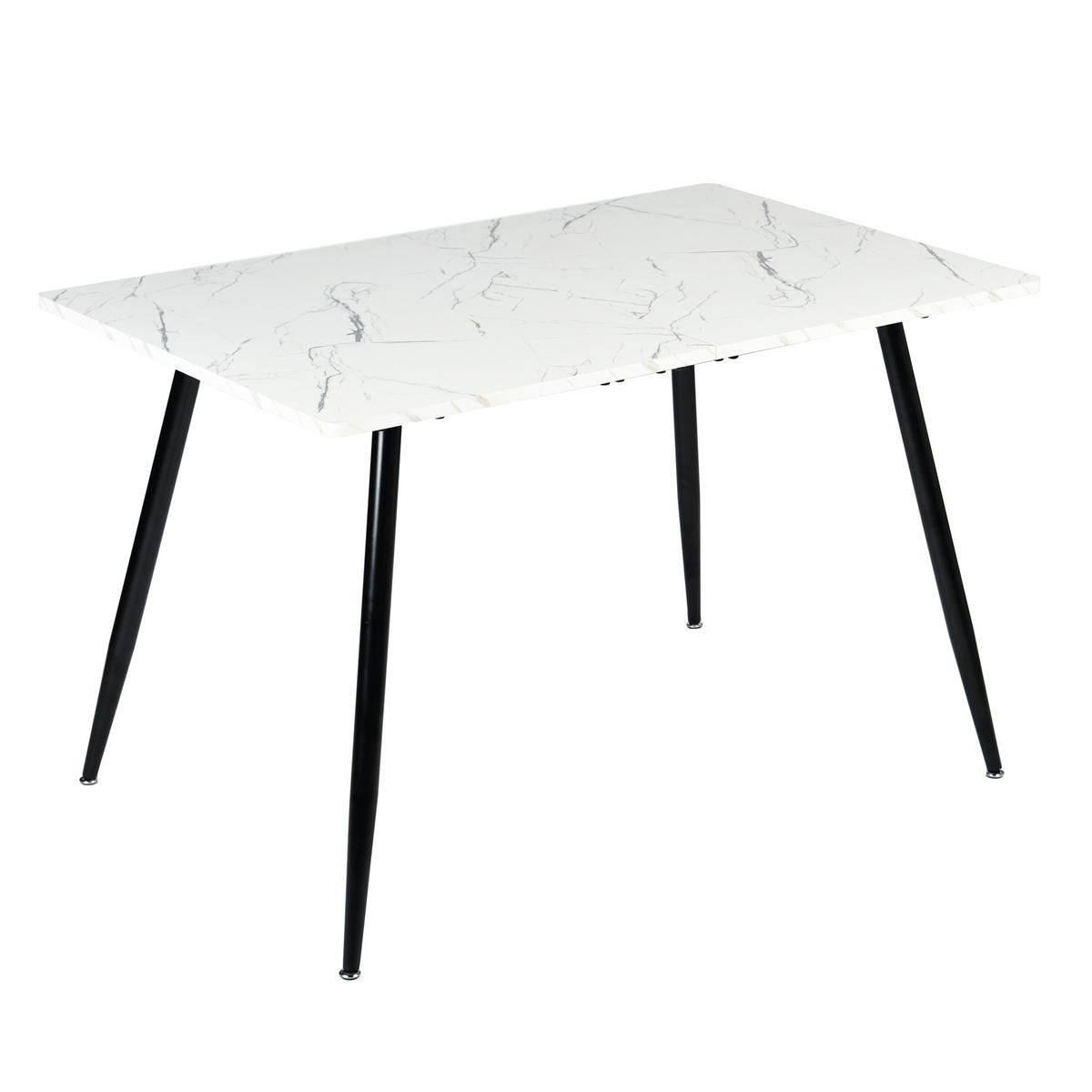 ESSTISCH 120/80/75 cm Rechteckige weiße - Schwarz/Weiß, Holz/Metall (80/120/75cm) - Urban Meuble