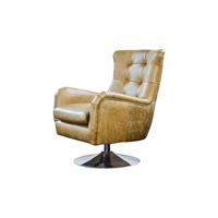 SESSEL RELEXA Grün Leder - Silberfarben/Grün, Leder/Metall (69/95/77cm) - KAWOLA