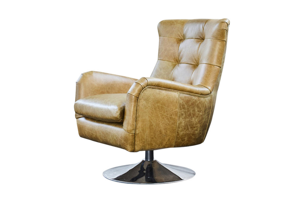 SESSEL RELEXA Grün Leder - Silberfarben/Grün, Leder/Metall (69/95/77cm) - KAWOLA