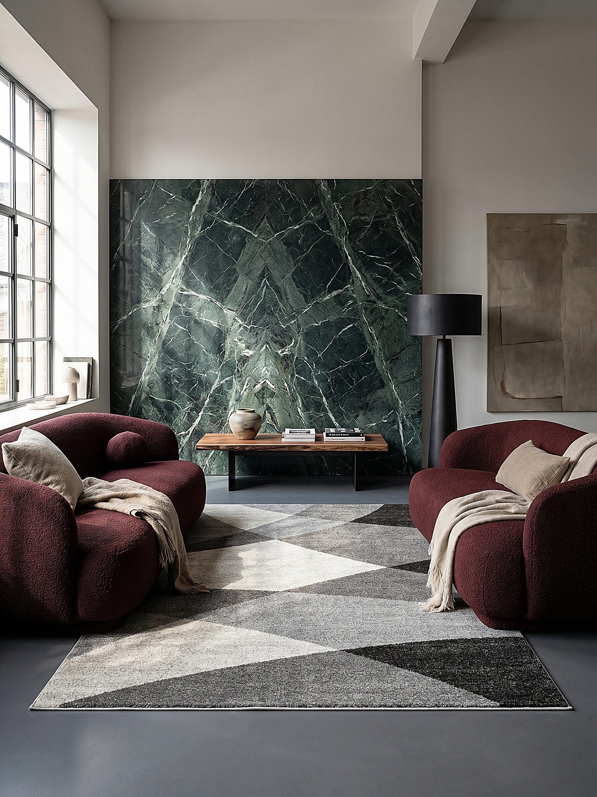 TEPPICH Niederflor Abstrakt THUR Polypropylen Grau 120 x 160 cm - Grau, Textil (120/160cm) - KADIMA DESIGN