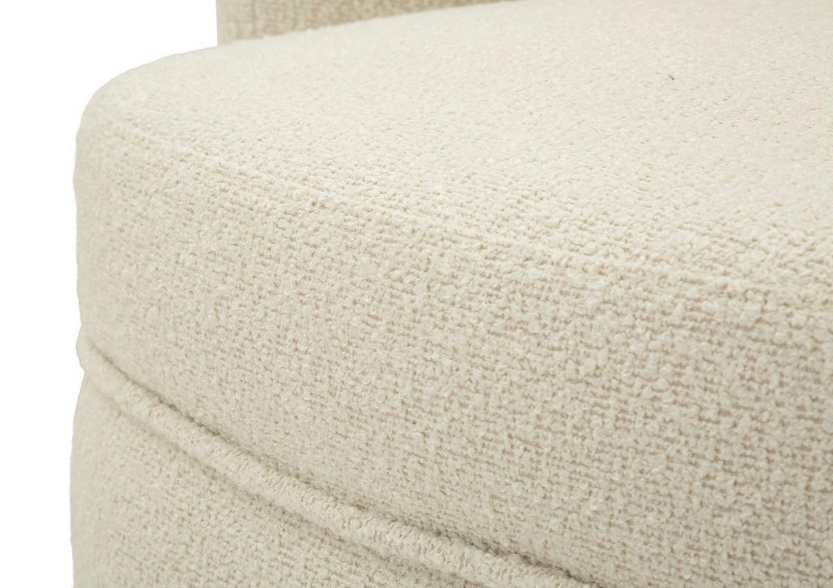 SESSEL Torino Swivel, cremefarben, Polyester, Eisen und Sperrholz, 70 x 72 x 75 cm - Creme, Holzwerkstoff/Kunststoff (70/75/72cm) - Mauro Ferretti