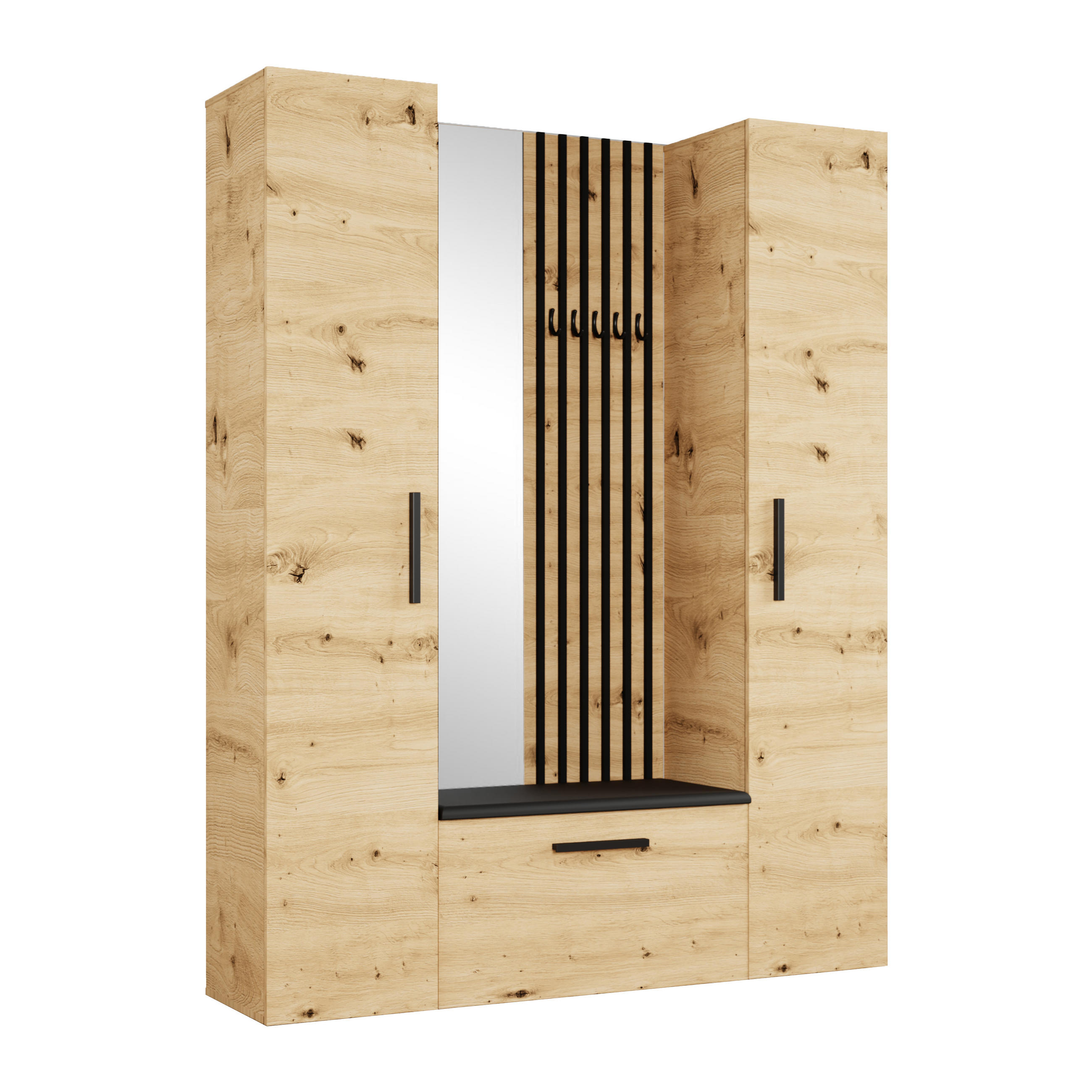 Masseno Garderobenschrank Eiche Artisan 160.6x204x40 cm