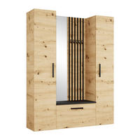 GARDEROBENSCHRANK MODULO 160,6/204/40 cm Modern Garderobe-Set Eiche Artisan - Schwarz/Eiche Artisan, Holzwerkstoff (160.6/204/40cm) - MASSENO