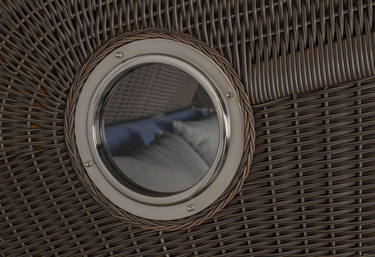 STRANDKORB XL Schillig Bullauge - Blau/Braun, Metall (142/170/95cm) - Mr. Deko