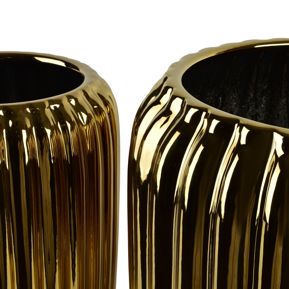 BLUMENTOPF Neva 3er Set Gold 40/40/44 cm Keramik - Goldfarben, Keramik (40/44/40cm) - Mondex