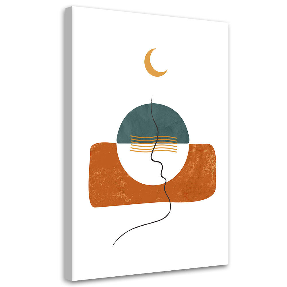 WANDBILD mond und boho formen - Beige, Textil (40/60cm) - Feeby