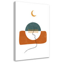 WANDBILD mond und boho formen - Beige, Textil (40/60cm) - Feeby