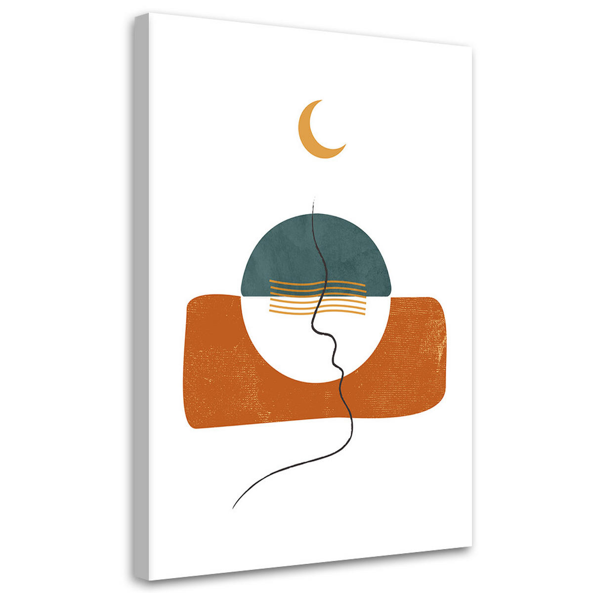 WANDBILD mond und boho formen - Beige, Textil (40/60cm) - Feeby