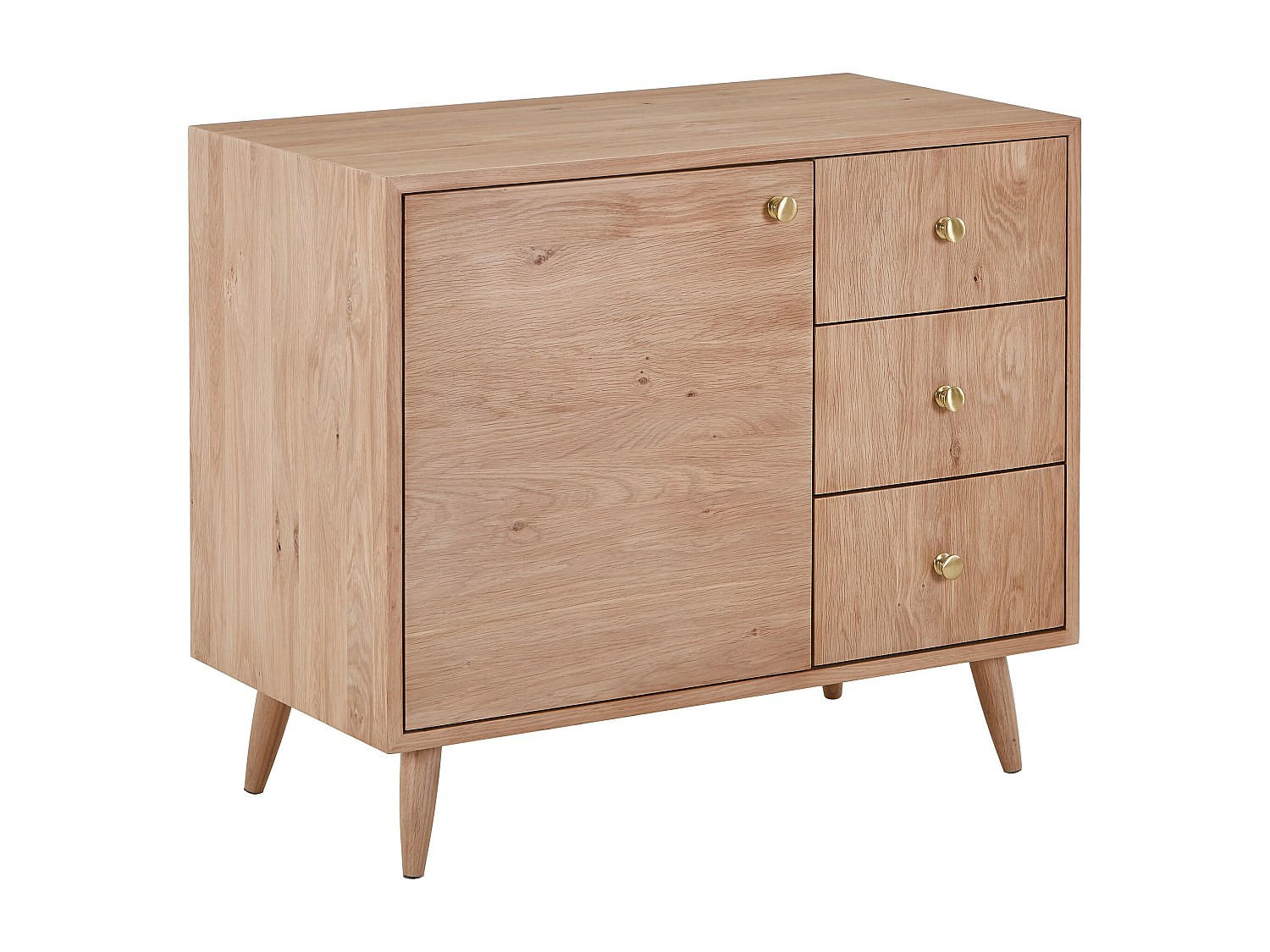 WASCHBECKENUNTERSCHRANK - 93cm x 50cm - Eiche - naturfarben hell - ZARENO - Naturfarben, Holz (93/80.5/50cm) - Vente-Unique