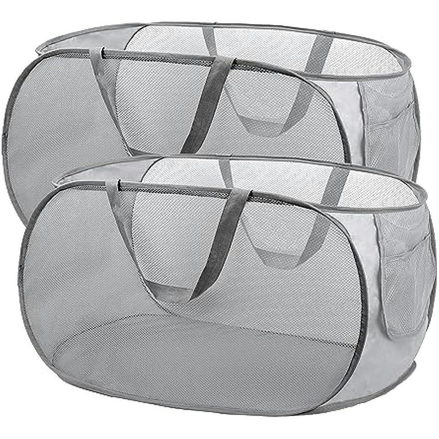WÄSCHEKORB Pop Up 2-teiliges Set Grau 36 x 36 x 58 cm - Grau, Textil (6/2/11cm)