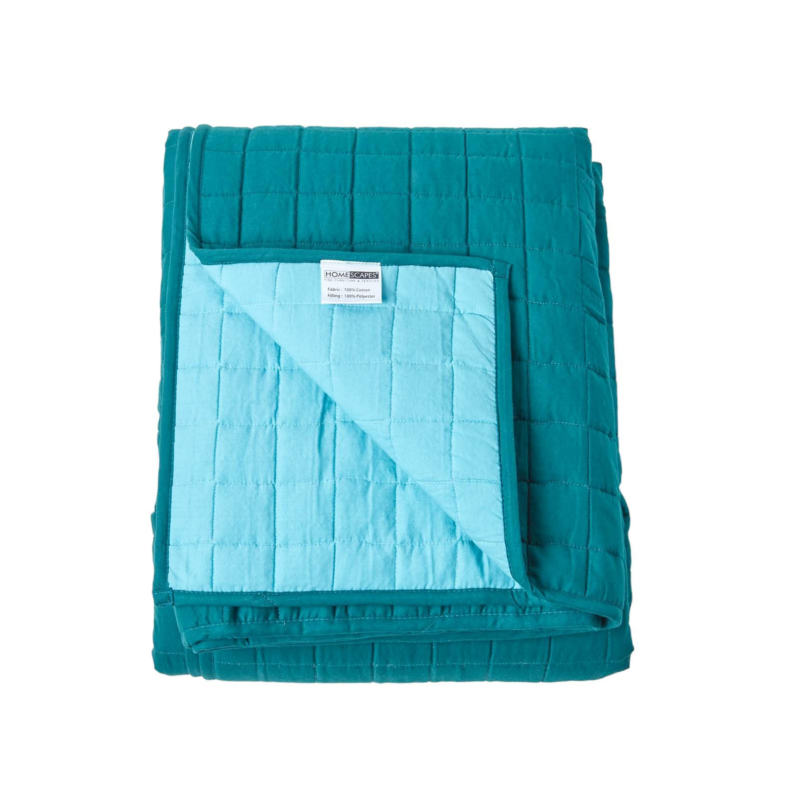 TAGESDECKE gesteppt mit Wende-Design, 150/200 cm - Petrol, Textil (150/200cm) - Homescapes