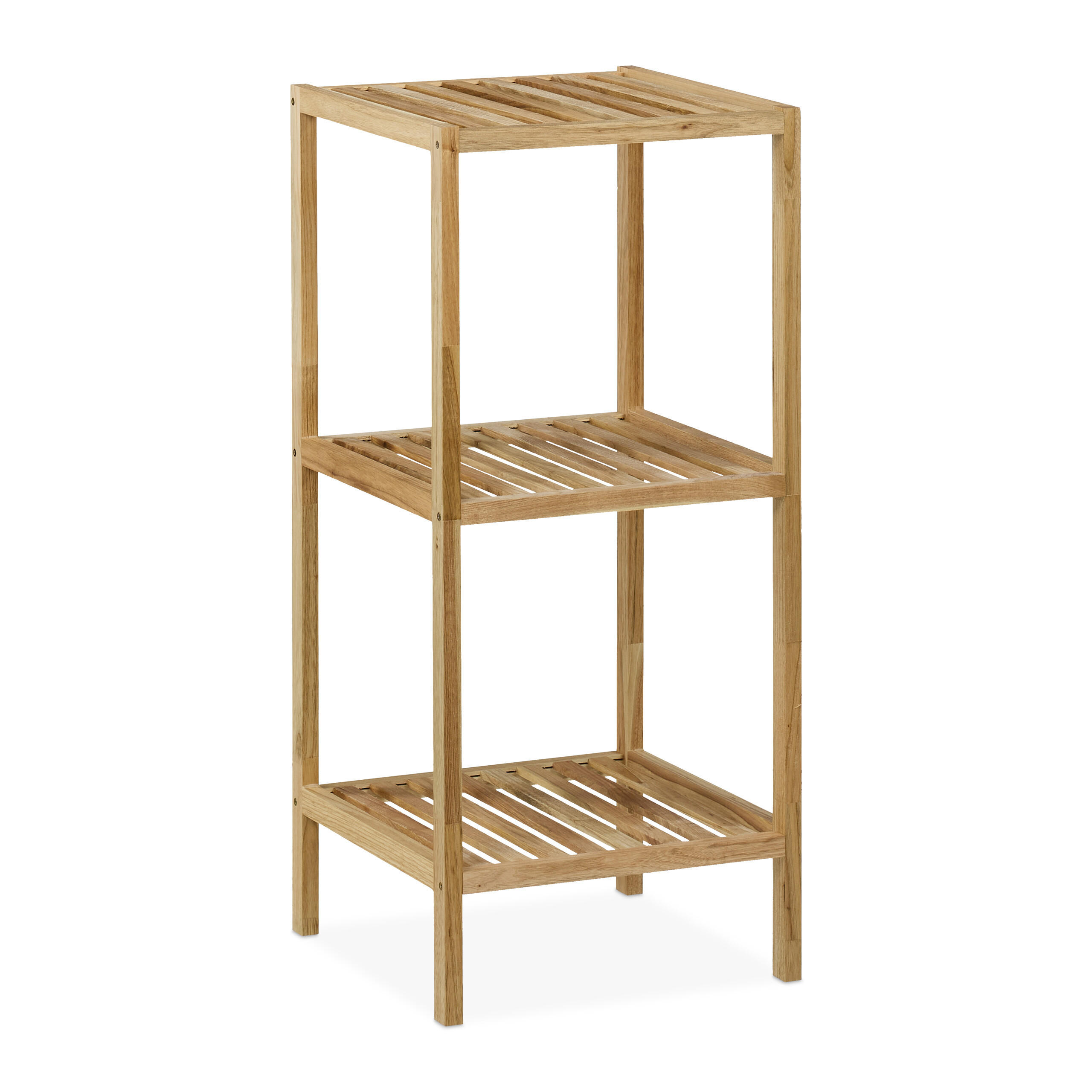 BADREGAL - Hellbraun, Holz (35.5/80/35.5cm) - Relaxdays