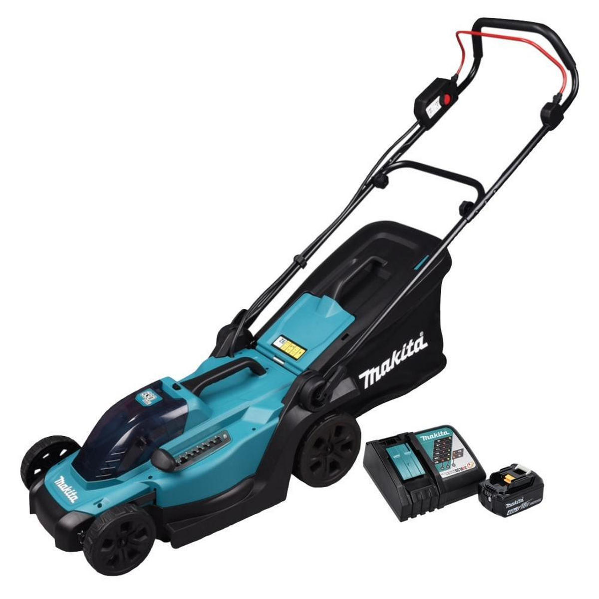 MAKITA DLM 330 RM Akku Rasenmäher 18 V 33 cm 30 l + 1x Akku 4,0 Ah + Ladegerät - Multicolor, Kunststoff (470/40/83cm) - Makita