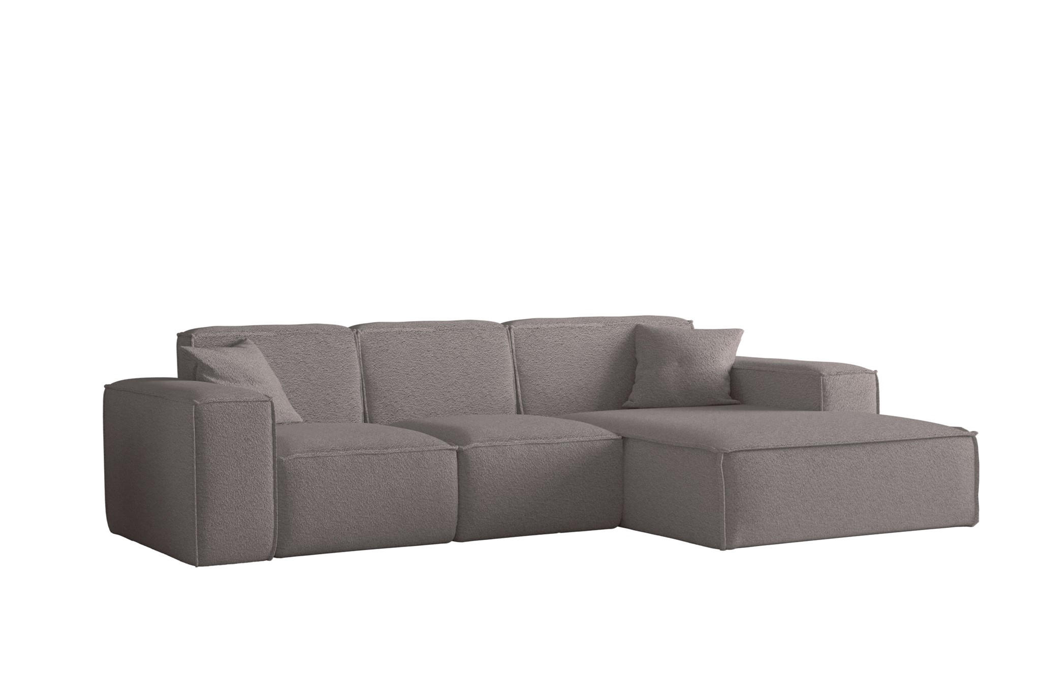 ECKSOFA Ottom Celes Premium Ascot Bukla - Taupe, Holzwerkstoff/Textil (266/165cm) - Fun Möbel