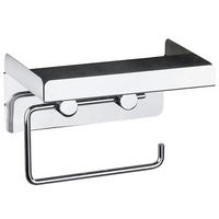 TOILETTENPAPIERHALTER mit Ablage für Taschentücher - 2 in 1 - Silberfarben, Metall (16/12.5/11.5cm) - Wenko