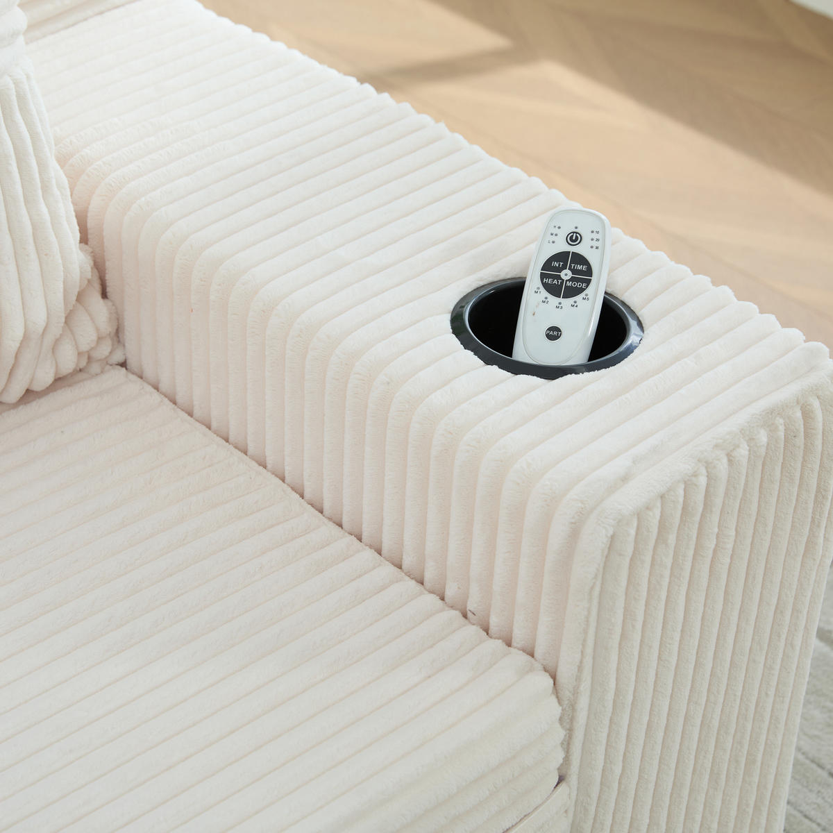 SCHLAFSOFA Modular mit Getränkehaltern und Seitentaschen, DE-42913, Beige - Beige, Textil (172/64/87cm) - ComfortXL