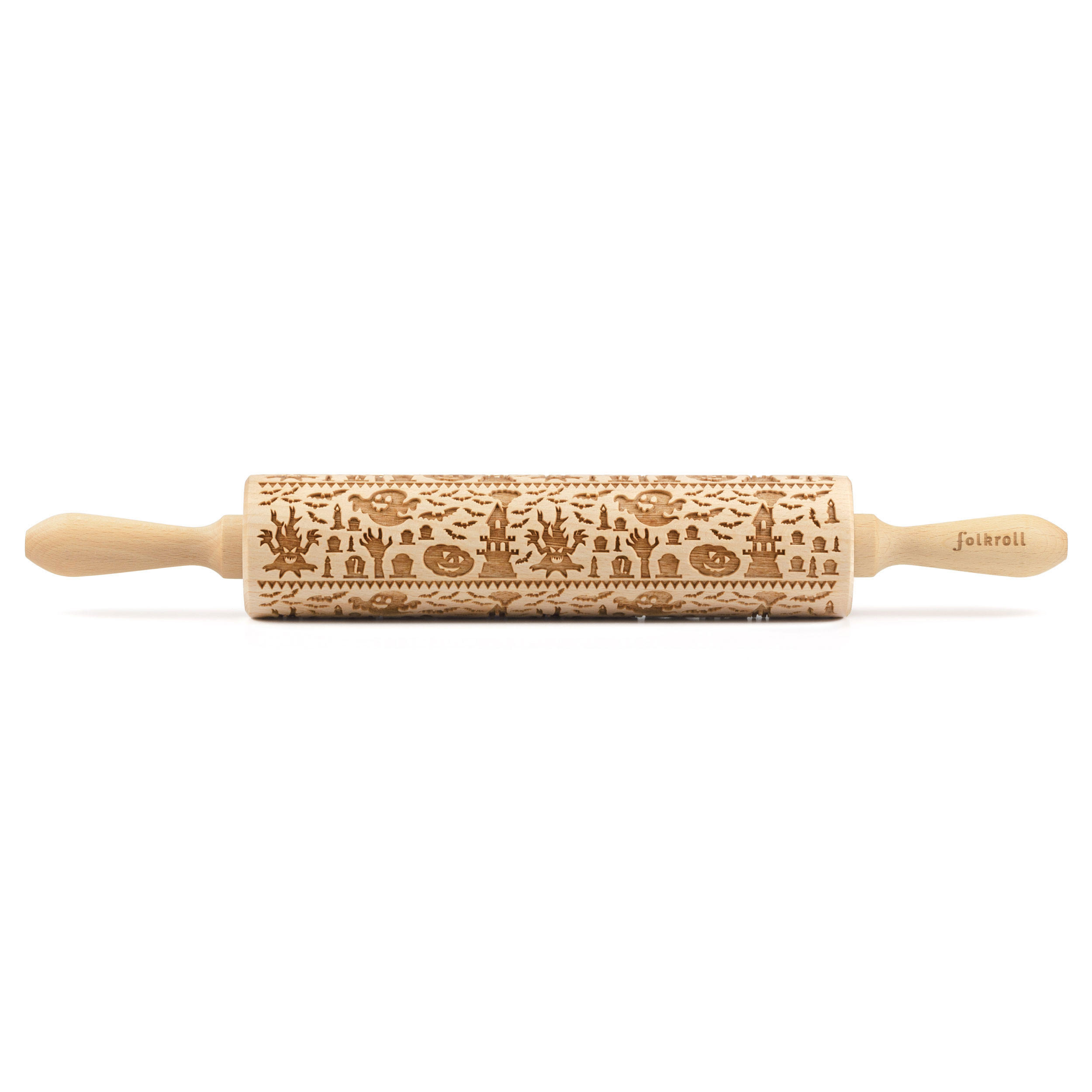 TEIGROLLE Spooky Halloween, groß, 43 cm, Buchenholz - Braun, Holz (43cm) - Folkroll