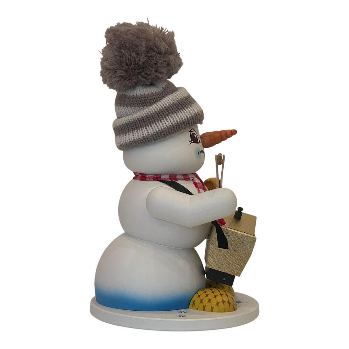RAUCHFIGUR Schneemann Weiß Wurstverkäufer 19 cm - Multicolor, Holz (15/19/0.1cm)