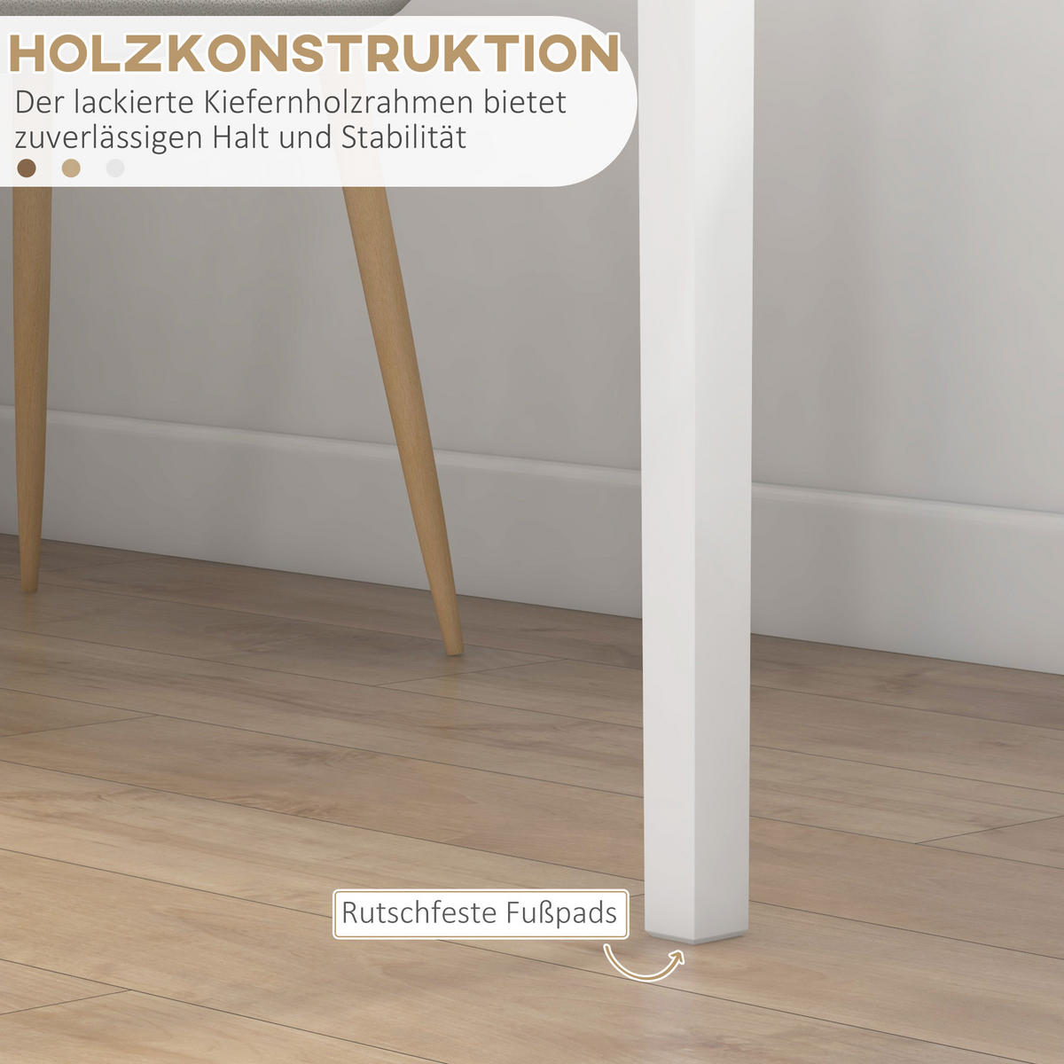 ESSTISCH, Kiefernholz, Weiß - Weiß, Holz (75/75/76cm) - HOMCOM