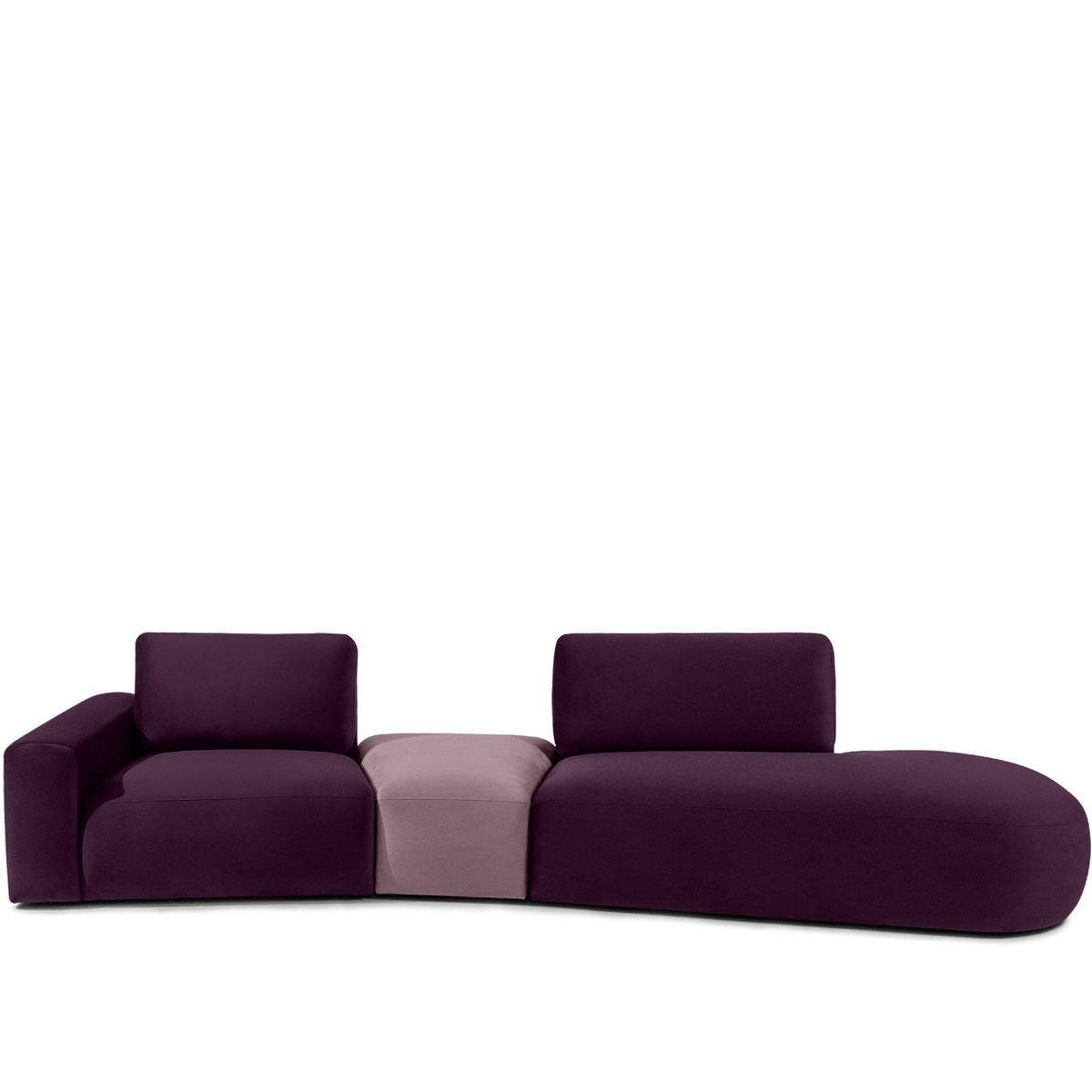 4-SITZER ECKSOFA ZUCCO Velour rechts, Violett - Violett, Textil (350/84/105cm) - KONSIMO®
