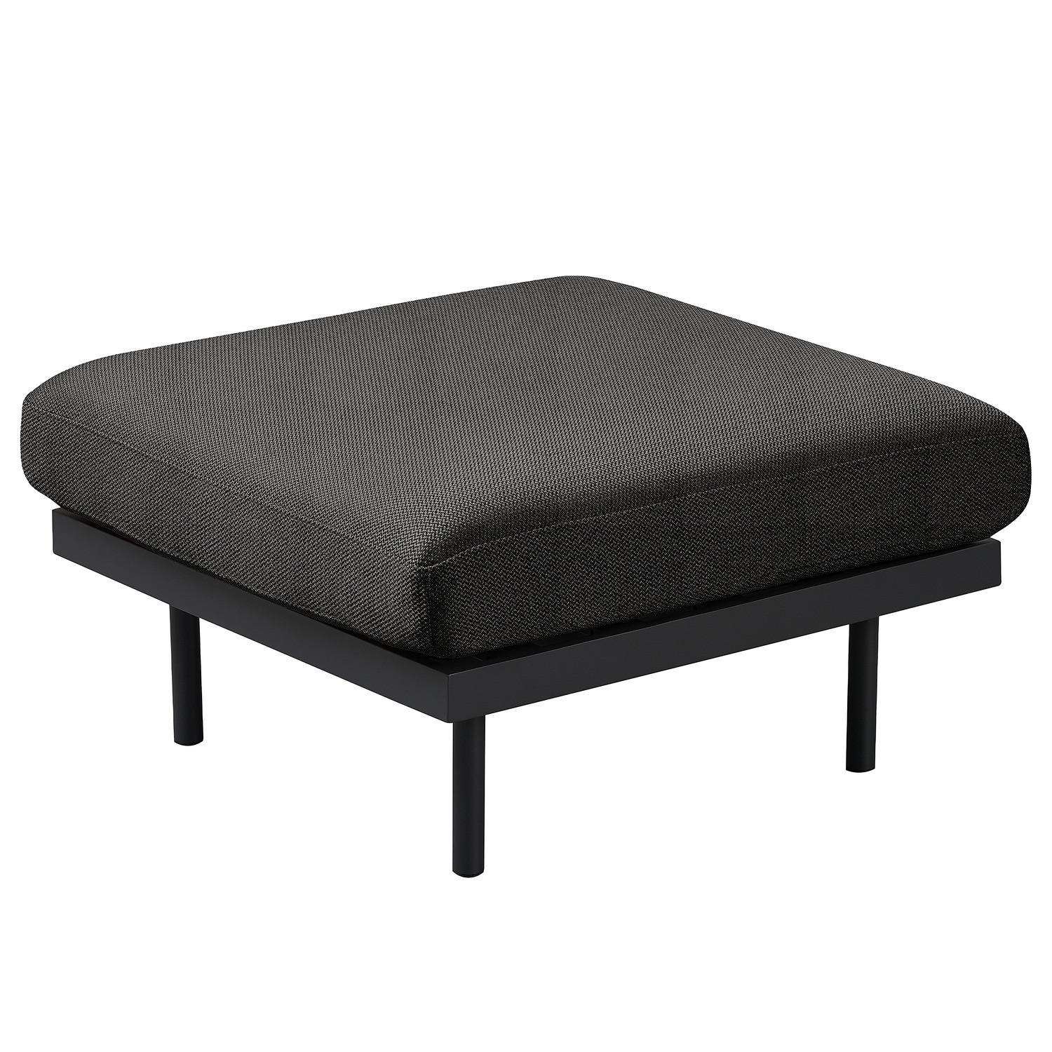 OUTDOOR-HOCKER - Schwarz, Textil/Metall (77/44/77cm) - home24