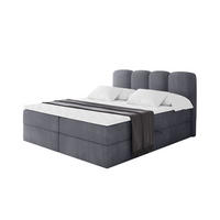 BOXBETT mit Matratze H4 - NINA - 160x200 cm - Dunkelgrau - Dunkelgrau, Holzwerkstoff (160/200cm) - ALTDECOR