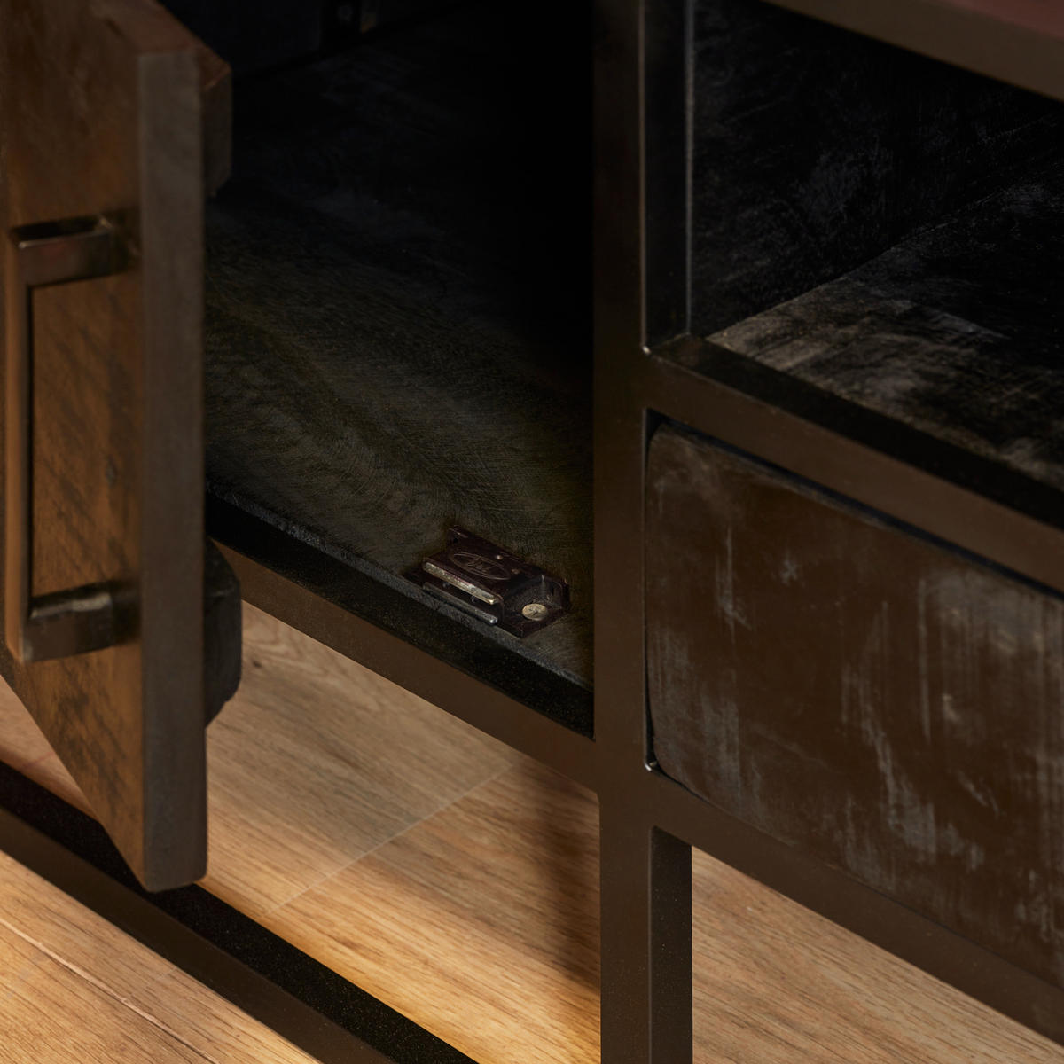 TV-MÖBEL Denver Schwarz 45/145/50 cm - Schwarz, Holz (145/50/45cm) - Starfurn