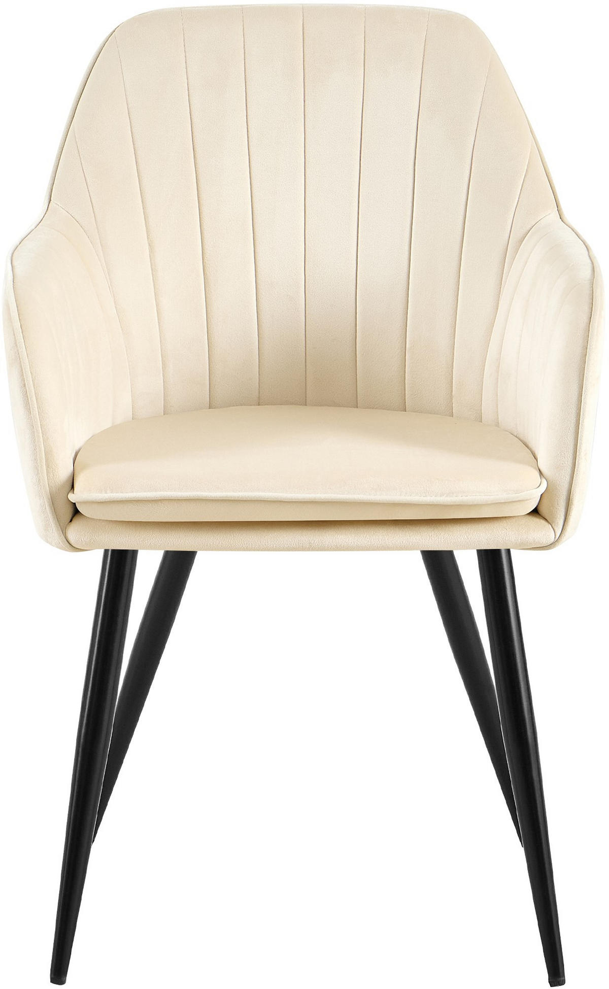 ARMLEHNENSTUHL Metall Creme - Creme/Schwarz, Metall (60/57/86cm) - CLP