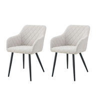 STUHL 2er Set Oslo Stühle in Creme - gemütliches Design - Top Qualität B/H/T: 56x83x60 cm - Creme, Textil (60/83/56cm)