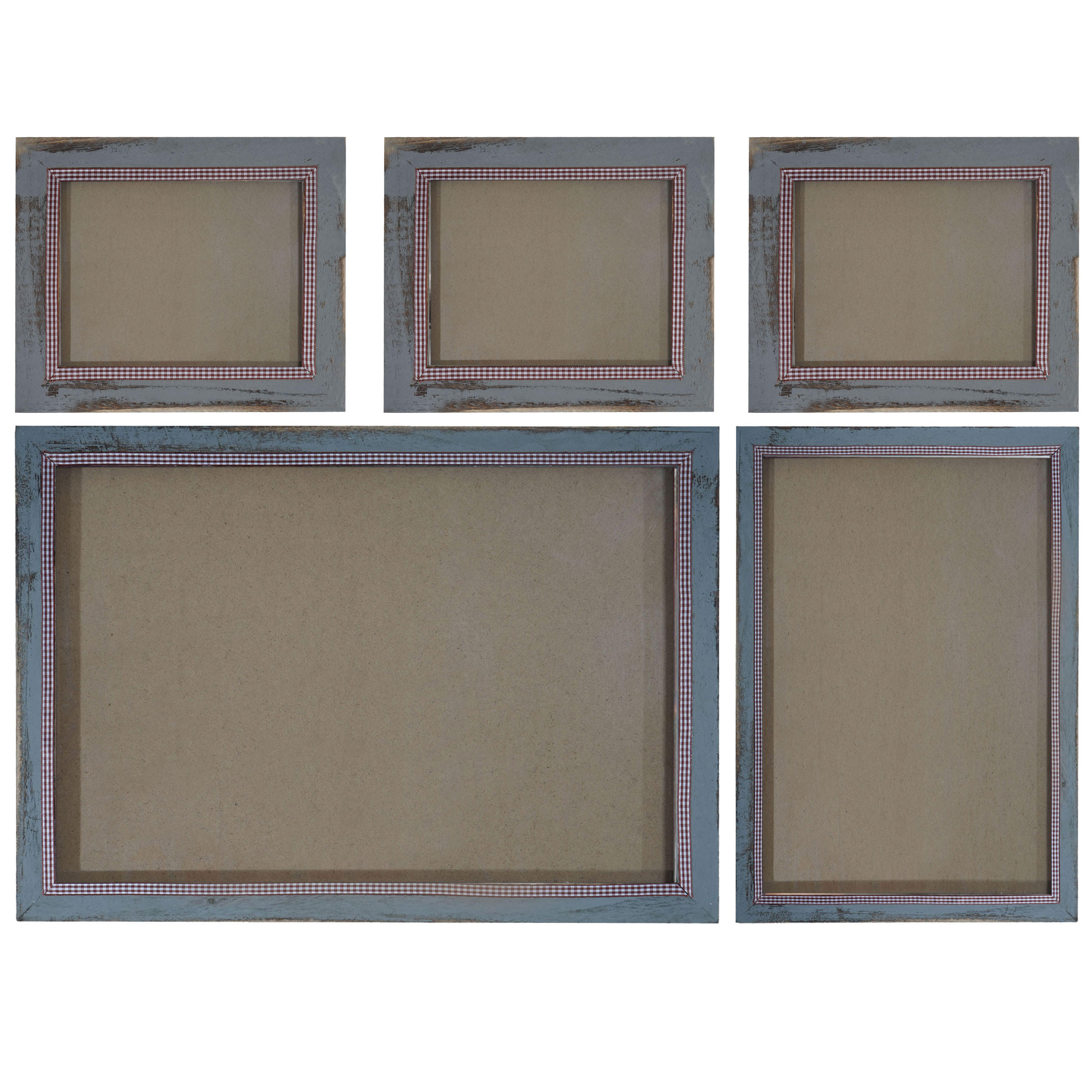 BILDERRAHMEN SET rechteckig Grau 5-Set - Grau, Holz (51/36/1cm) - MCW