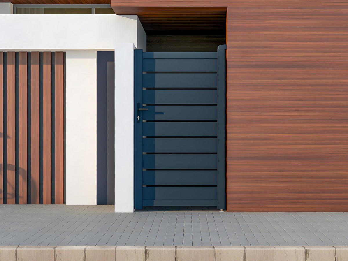 GARTENTOR Flügeltor - 103 x 183 cm - durchbrochen - Aluminium - Anthrazit - PRIMO - Anthrazit, Metall (100/178cm) - Vente-Unique