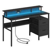 SCHREIBTISCH Bin - Schwarz, Holzwerkstoff (135/55/89cm) - VASAGLE