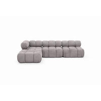 ECKSOFA L-Form Modulare, Veloursstoff Salvador, Grau, Links, Selia - Grau, Holz (285/160cm) - Kaiser Möbel