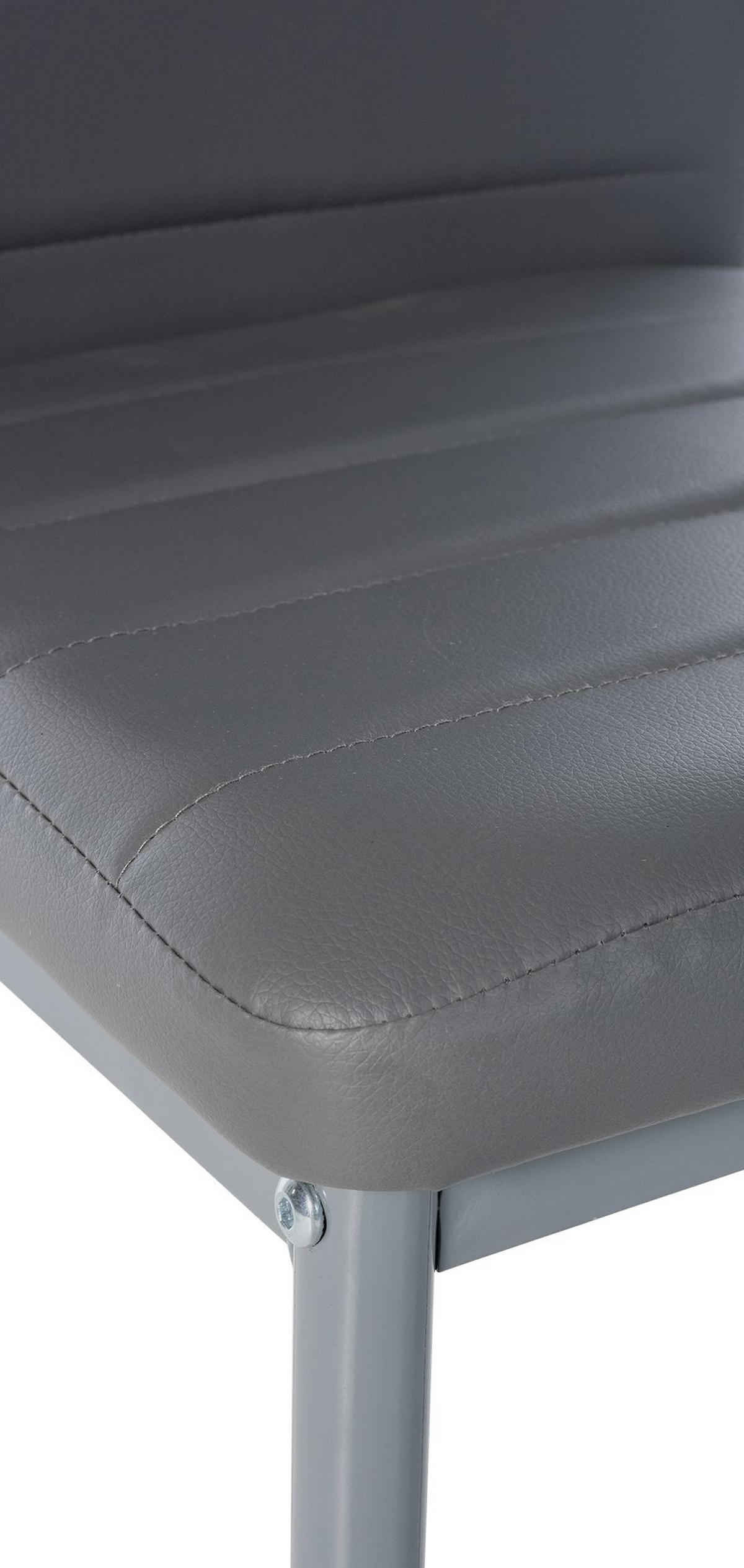 STUHL Lederlook grau - Grau, Textil/Metall (41.5/99/40cm) - CLP