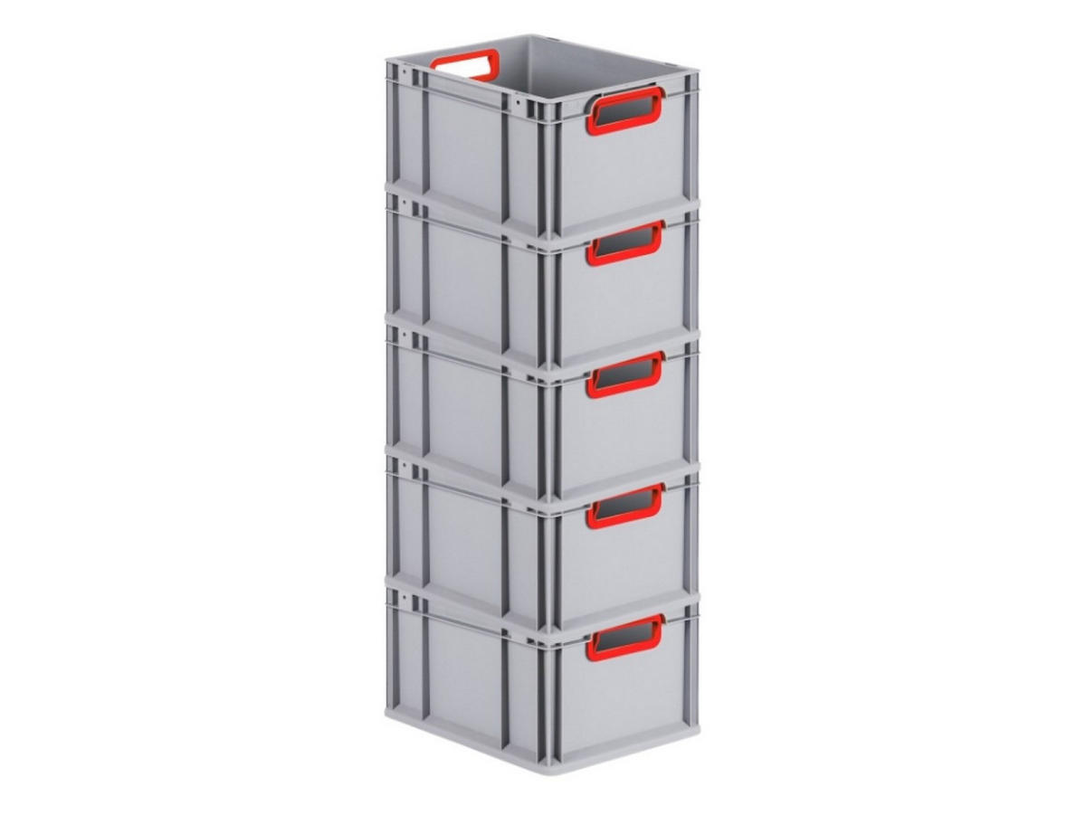 EUROBOX 5x Nextgen Color 22x30x40cm 20 Liter Griffe Rot Offen - Rot, Kunststoff (30/22/40cm) - PROREGAL