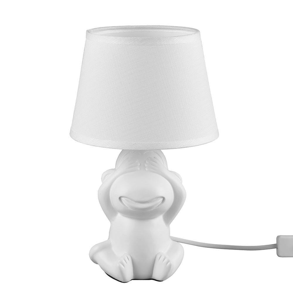 TISCHLEUCHTE Keramik Weiß Matt - Weiß, Textil (17/17/27cm)