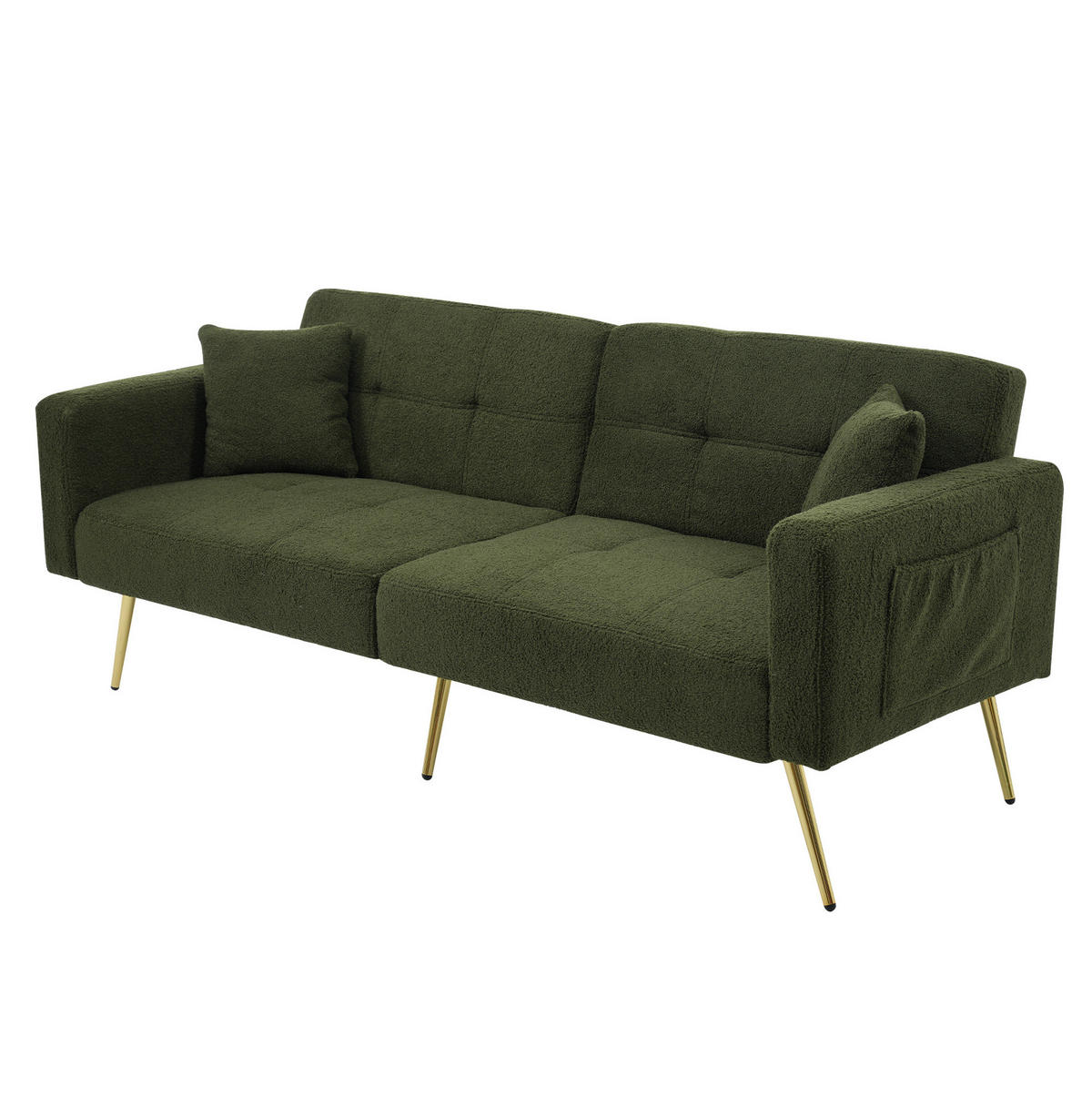 SCHLAFSOFA mit Bettfunktion 175 x 64 x 72 cm Antique Green - Grün, Kunststoff (175/72/65cm) - Meubliv