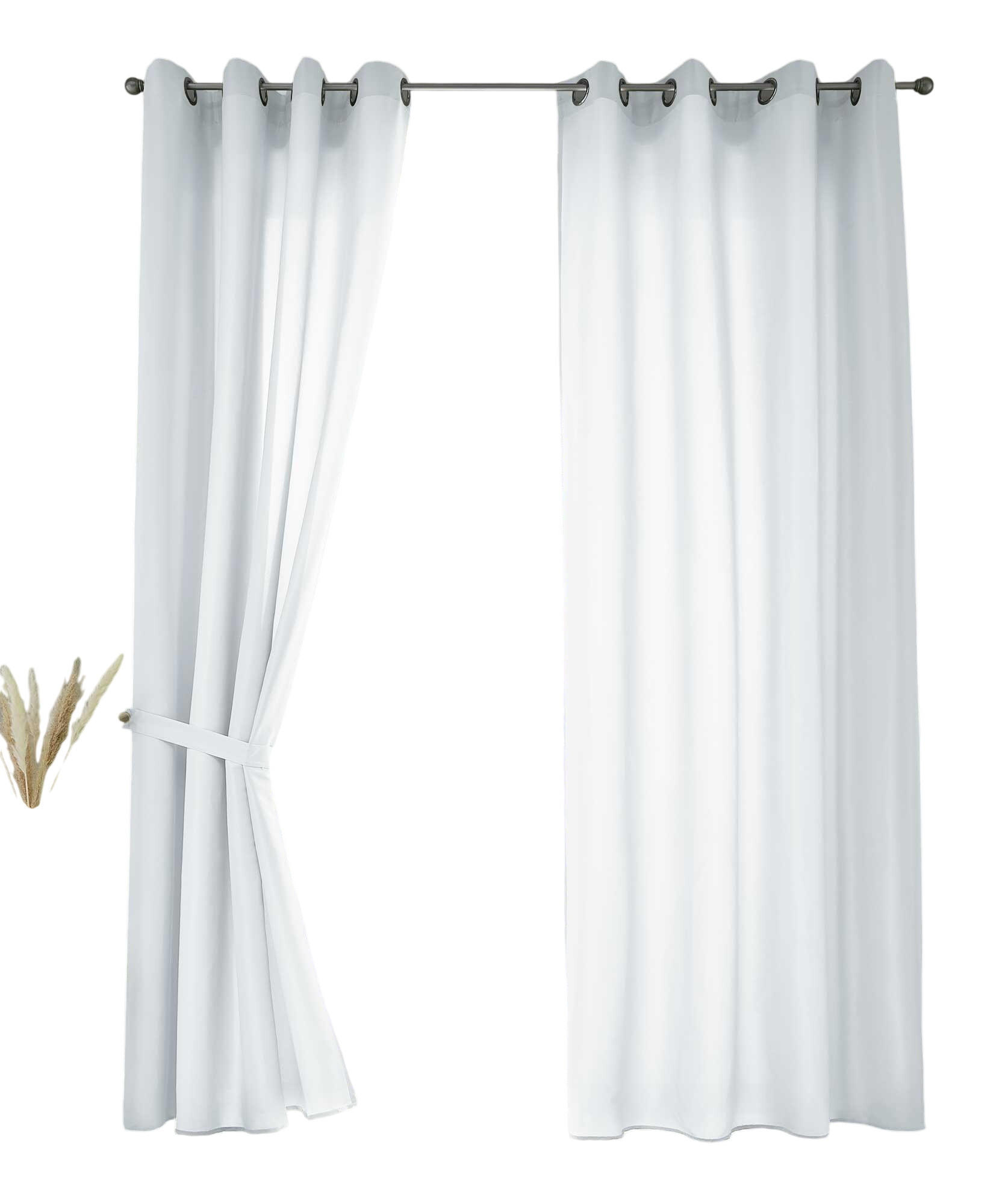 VORHANG 2ER SET BERLIN HxB 245x140cm Weiß - Weiß, Textil (140/245/245cm) - Gardinenbox