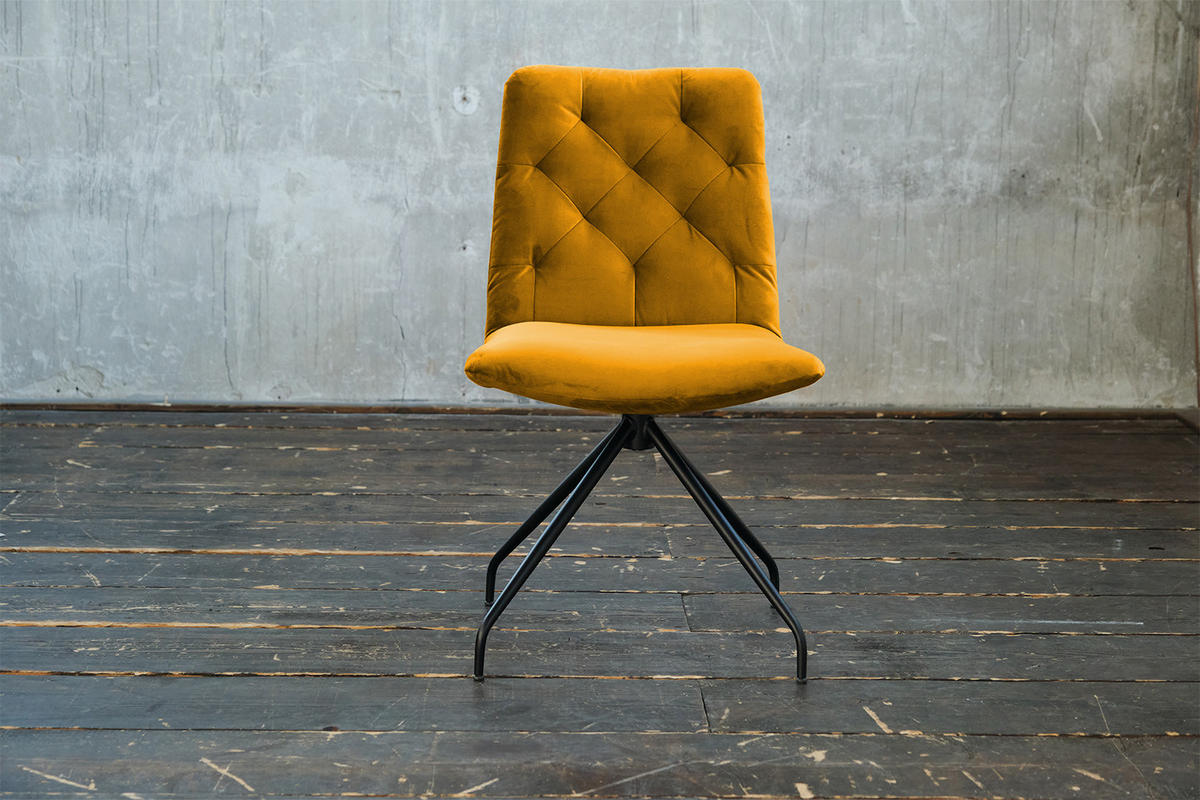 DREHSTUHL NEW CHARME Gelb Velvet - Gelb, Textil (52/87/66cm) - KAWOLA