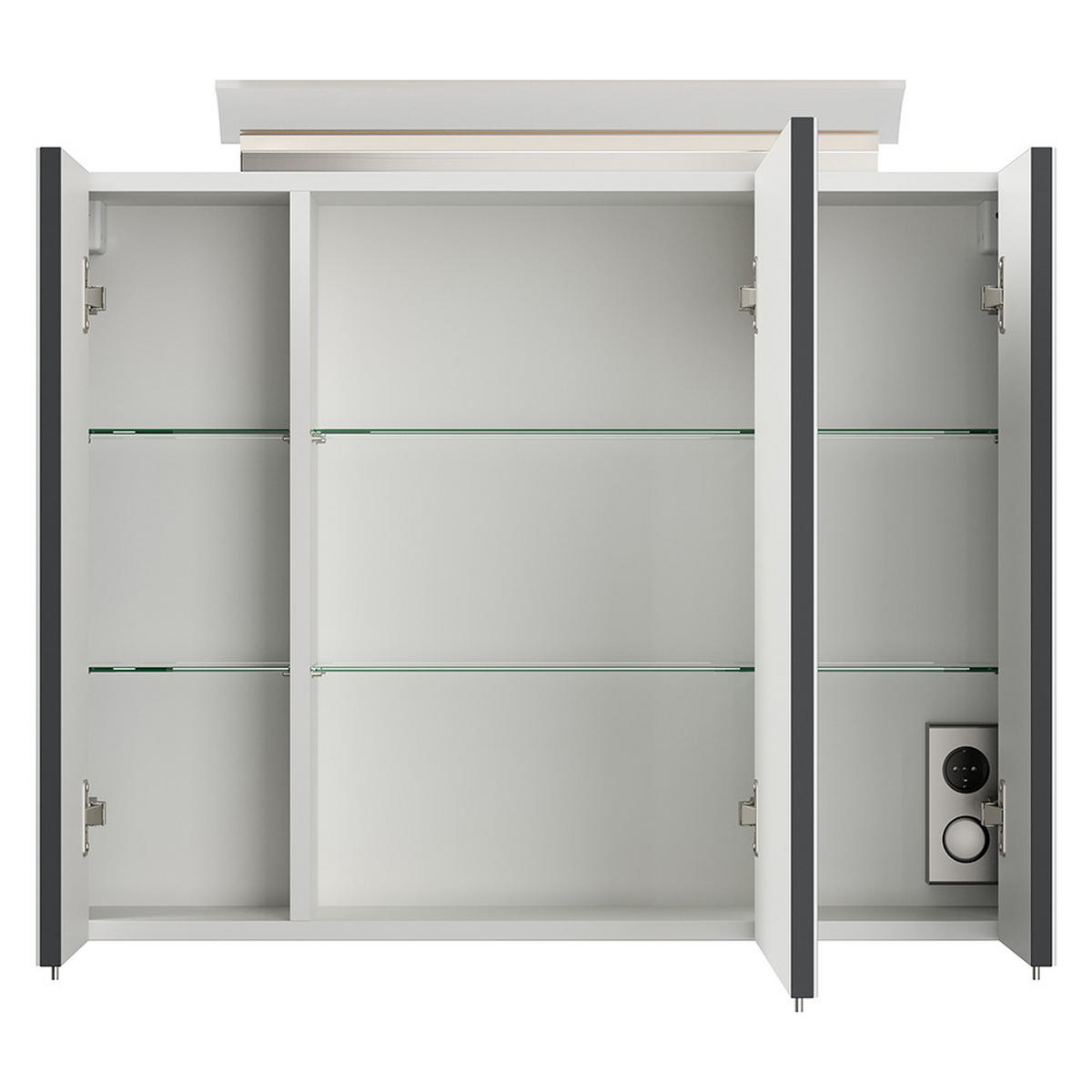 BADMÖBEL-SET 6-TLG. Harlingen-02 - Grau, Holzwerkstoff (229/150/46cm) - Lomado