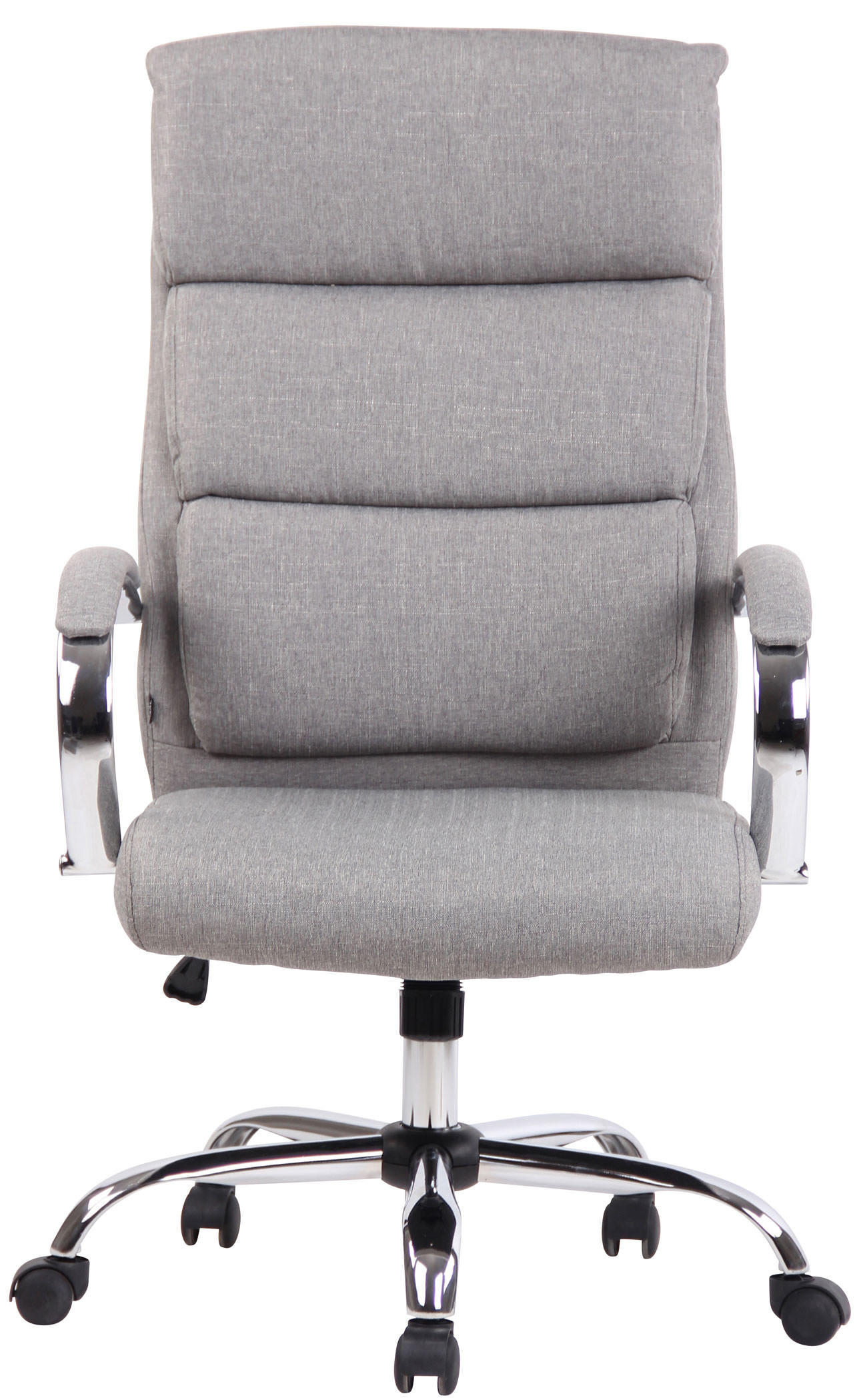 CHEFSESSEL Stoff grau - Chromfarben/Grau, Textil/Metall (64/112/70cm) - CLP