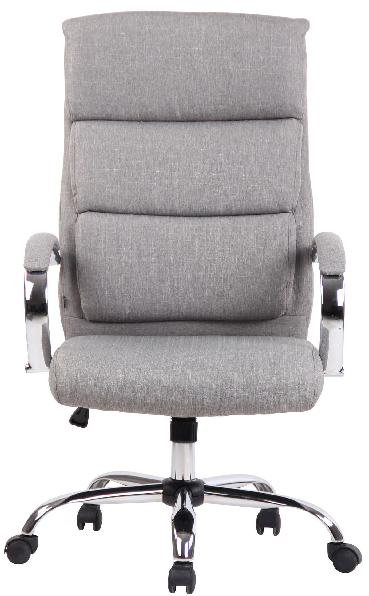 CHEFSESSEL Stoff grau - Chromfarben/Grau, Textil/Metall (64/112/70cm) - CLP