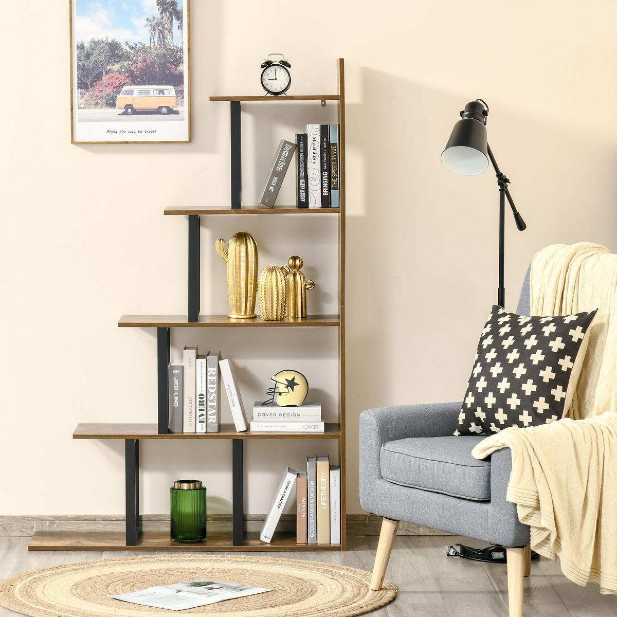 BÜCHERREGAL 102/30/160 cm Vintage-Braun - Braun, Holz (102/160/30cm)